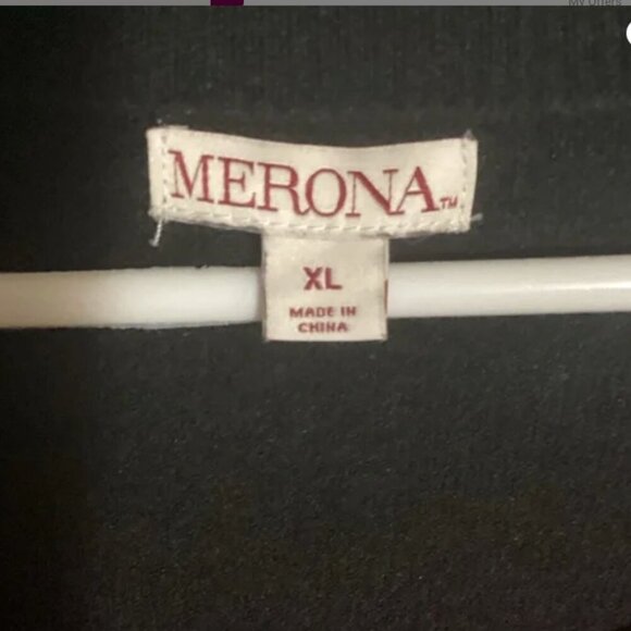 GUC Merona Sweater Dress Long Sleeve Black w/Colorful Stripes Women's XL - Picture 4 of 5